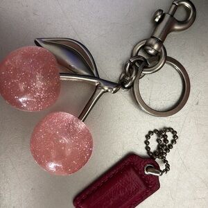 Pink Cherry & Coach Keychain Accessory